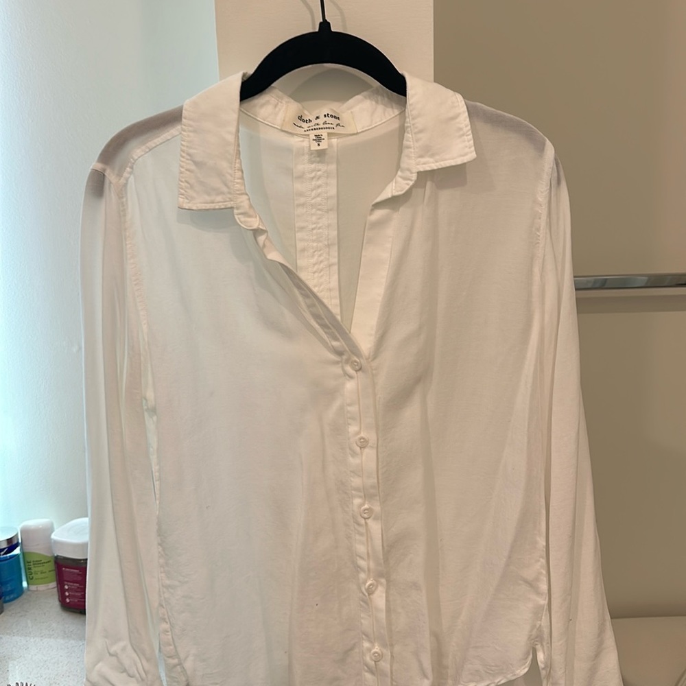 Cloth and stone white button up